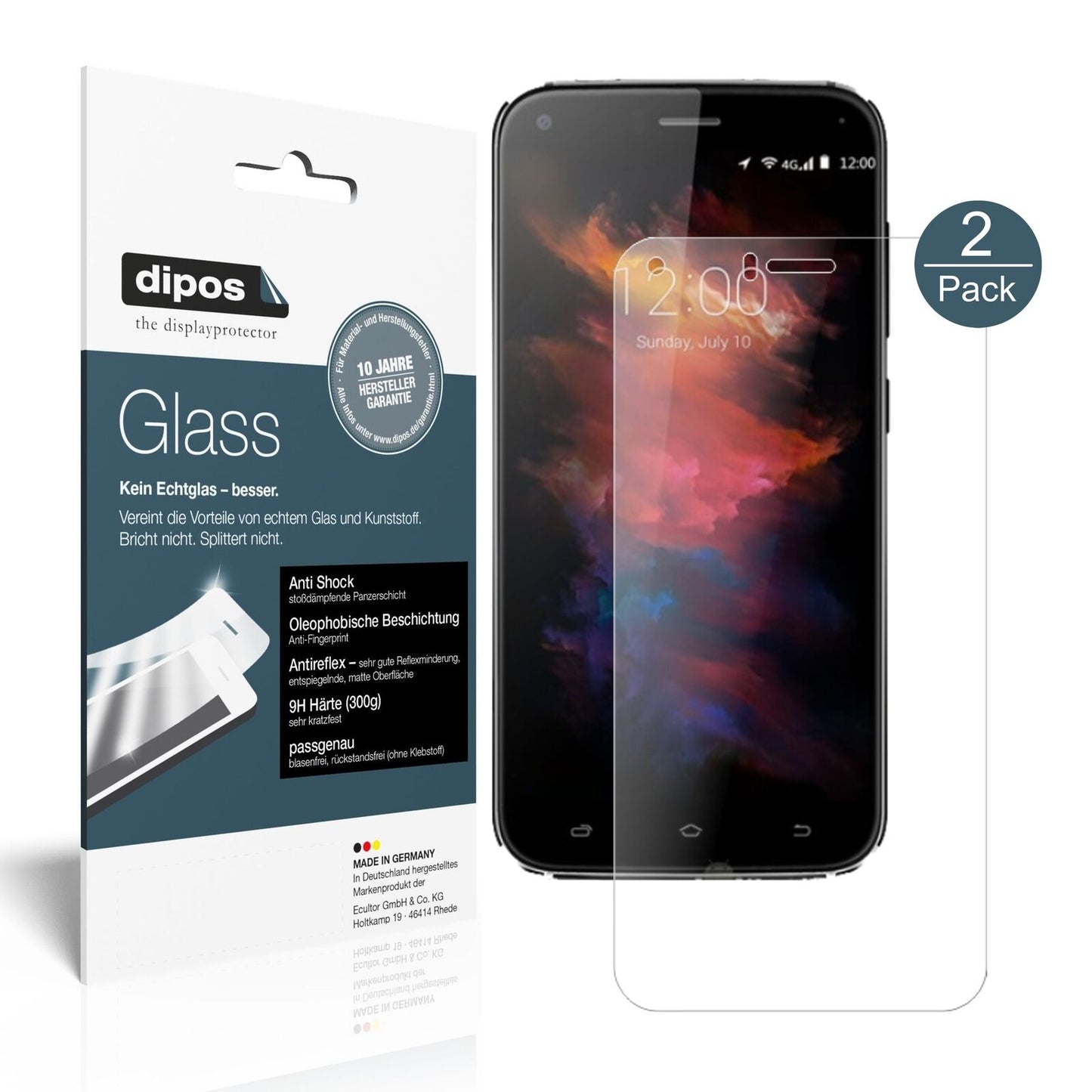 Matte Displayschutzfolie von dipos passend für Umi Diamond X, 9H kratzfest und blasenfrei montiert