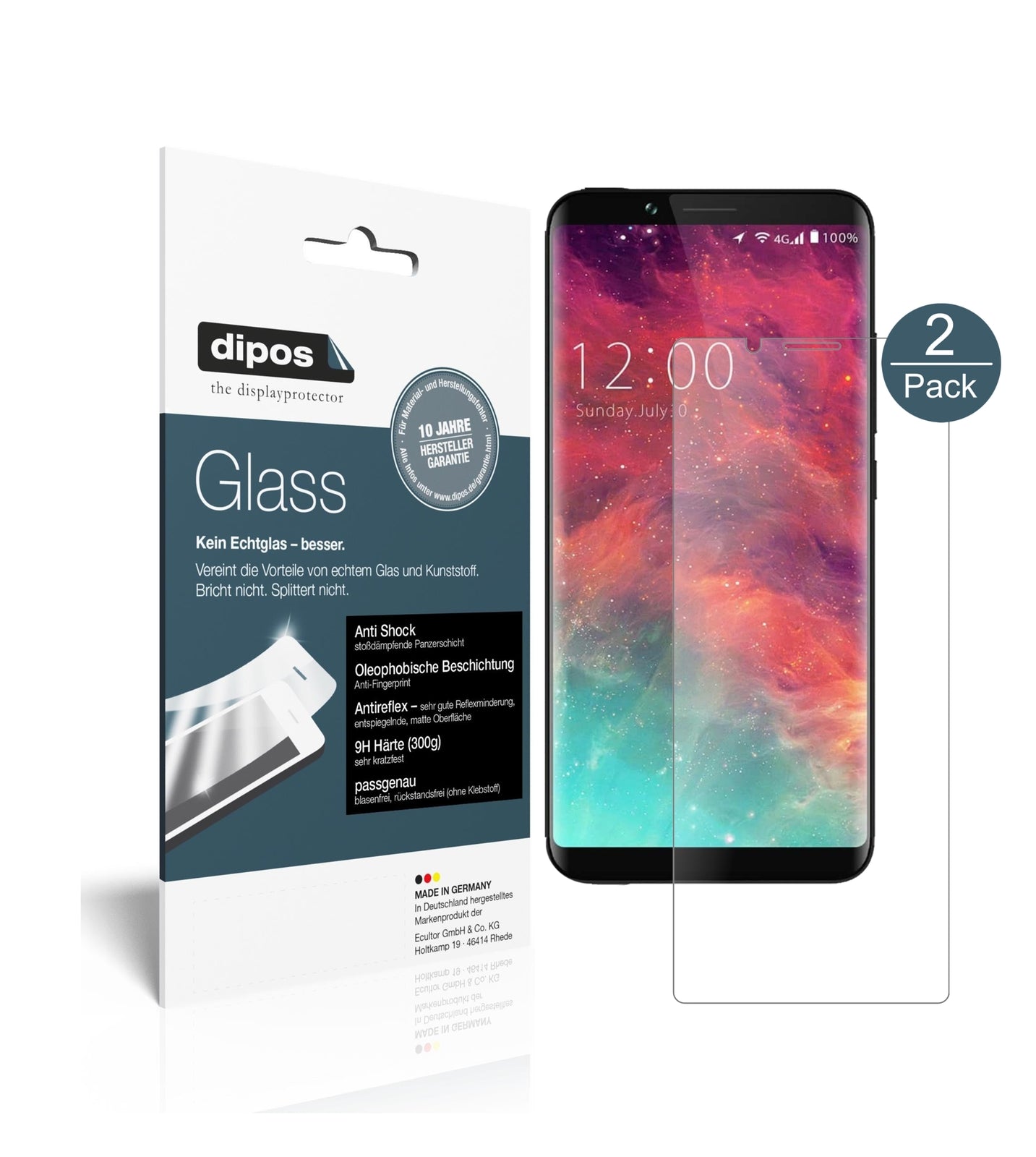Matte Displayschutzfolie von dipos passend für Umidigi S2 Pro, 9H kratzfest und blasenfrei montiert