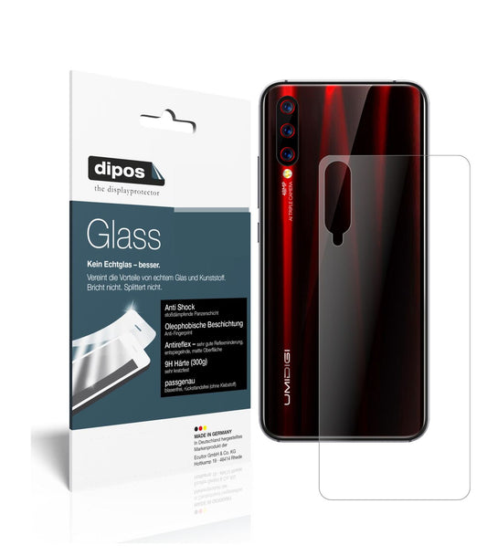 Matte Displayschutzfolie von dipos passend für Umidigi X Rückseite, 9H kratzfest und blasenfrei montiert
