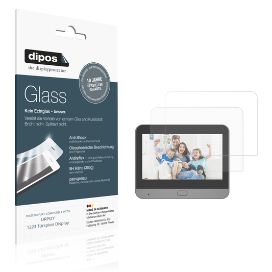Matte Displayschutzfolie von dipos passend für URPIZY 1223 Türspion Display, 9H kratzfest und blasenfrei montiert