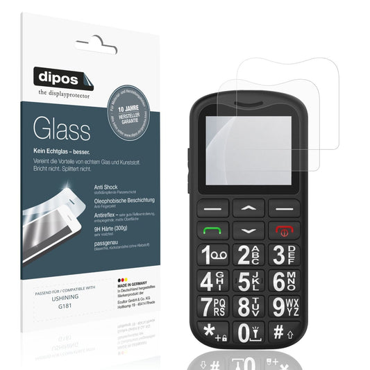 Matte Displayschutzfolie von dipos passend für USHINING G181, 9H kratzfest und blasenfrei montiert