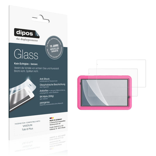 Matte Displayschutzfolie von dipos passend für VASOUN Tab 8 Plus, 9H kratzfest und blasenfrei montiert