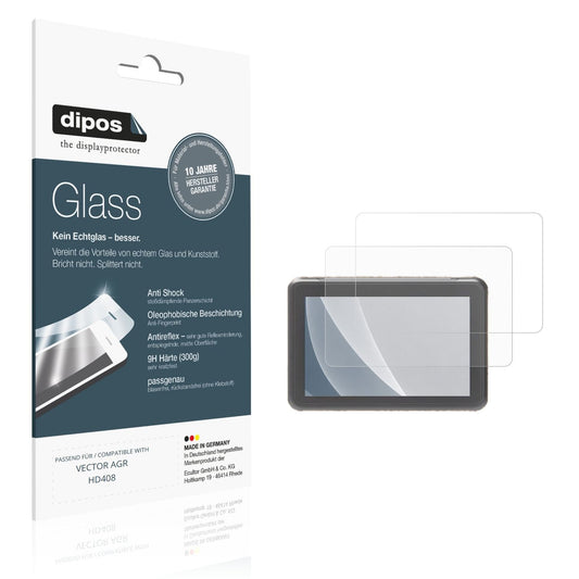 Matte Displayschutzfolie von dipos passend für VECTOR AGR HD408, 9H kratzfest und blasenfrei montiert