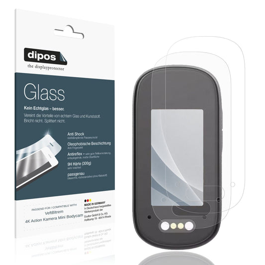 Matte Displayschutzfolie von dipos passend für VeftBltrem 4K Action Kamera Mini Bodycam, 9H kratzfest und blasenfrei montiert