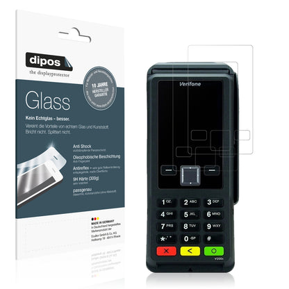Matte Displayschutzfolie von dipos passend für Verifone V200c, 9H kratzfest und blasenfrei montiert