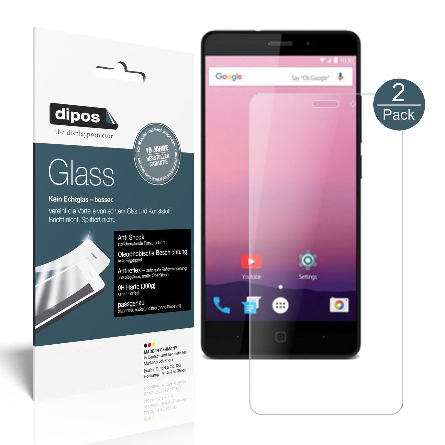 Matte Displayschutzfolie von dipos passend für Vernee Thor E, 9H kratzfest und blasenfrei montiert