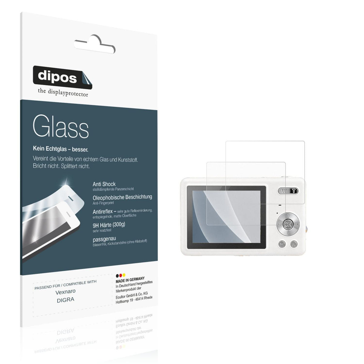 Matte Displayschutzfolie von dipos passend für Vexnaro DIGRA, 9H kratzfest und blasenfrei montiert