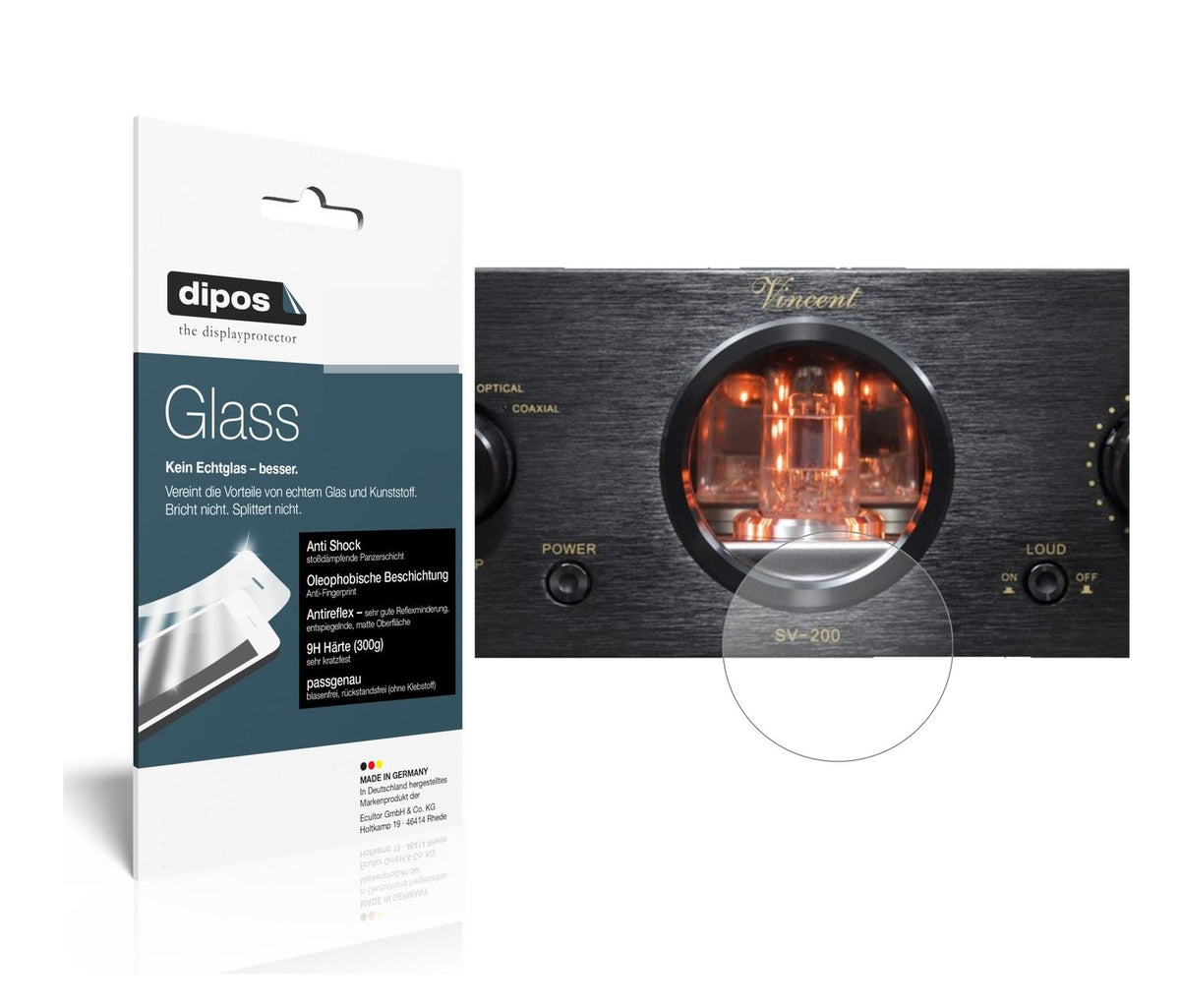 Matte Displayschutzfolie von dipos passend für Vincent SV-200, 9H kratzfest und blasenfrei montiert