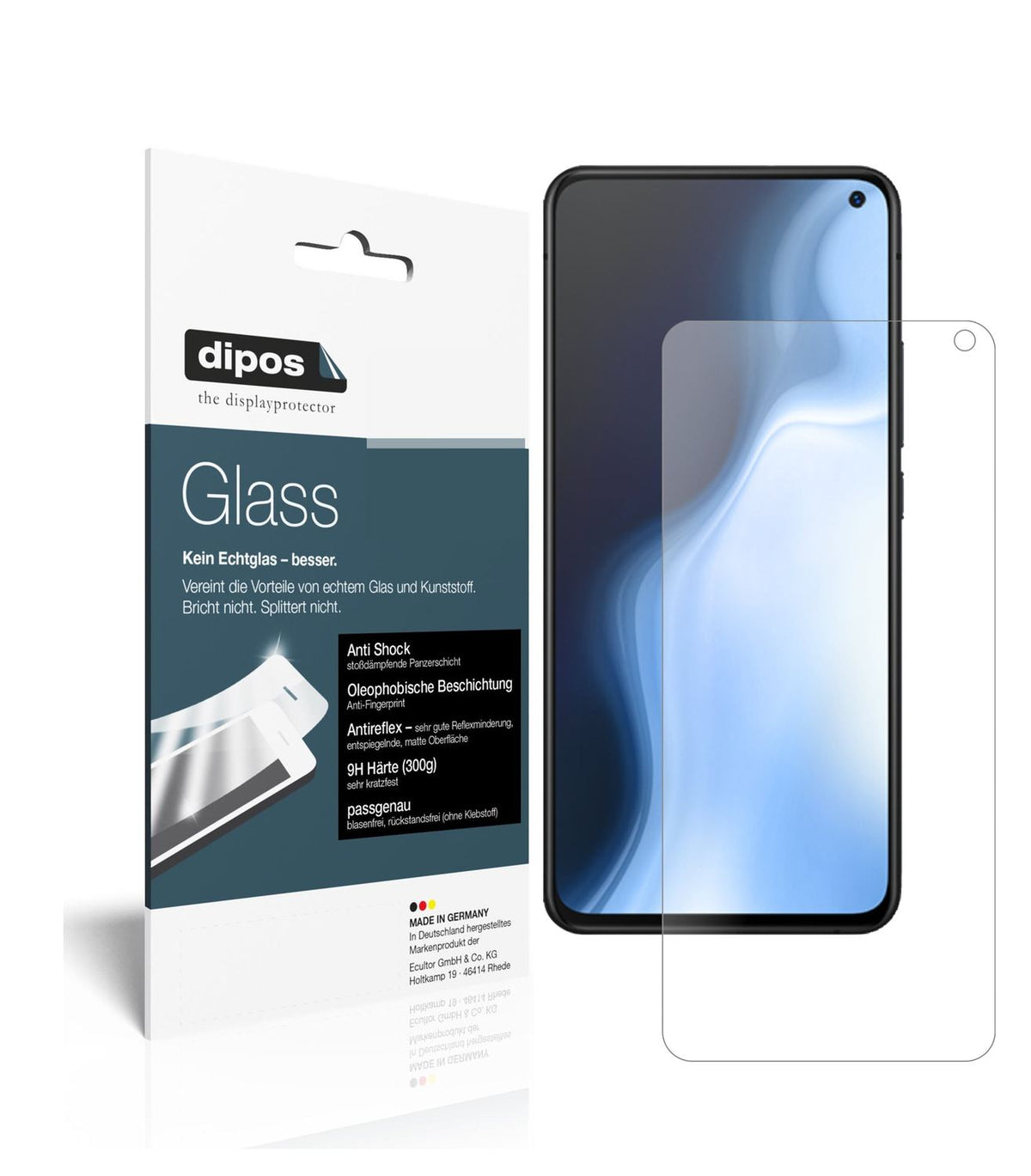 Matte Displayschutzfolie von dipos passend für Vivo S5, 9H kratzfest und blasenfrei montiert