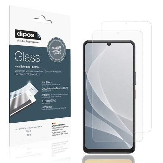 Matte Displayschutzfolie von dipos passend für Vivo T5e, 9H kratzfest und blasenfrei montiert
