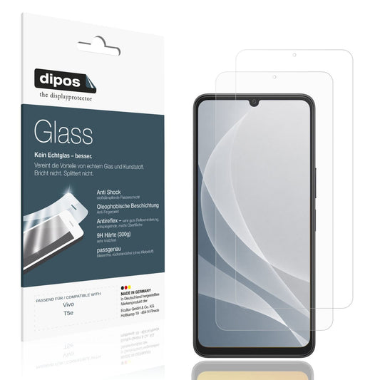 Matte Displayschutzfolie von dipos passend für Vivo T5e, 9H kratzfest und blasenfrei montiert