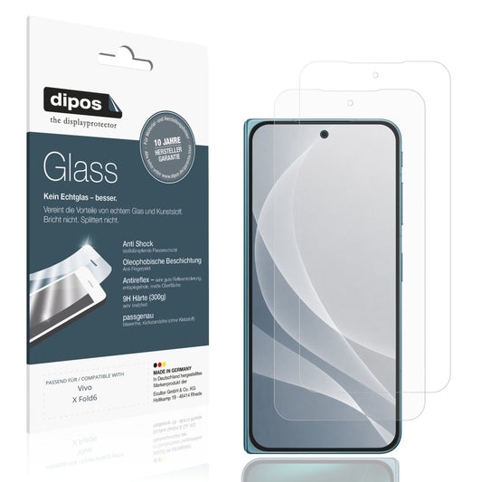 Matte Displayschutzfolie von dipos passend für Vivo X Fold6 Aussenseite, 9H kratzfest und blasenfrei montiert