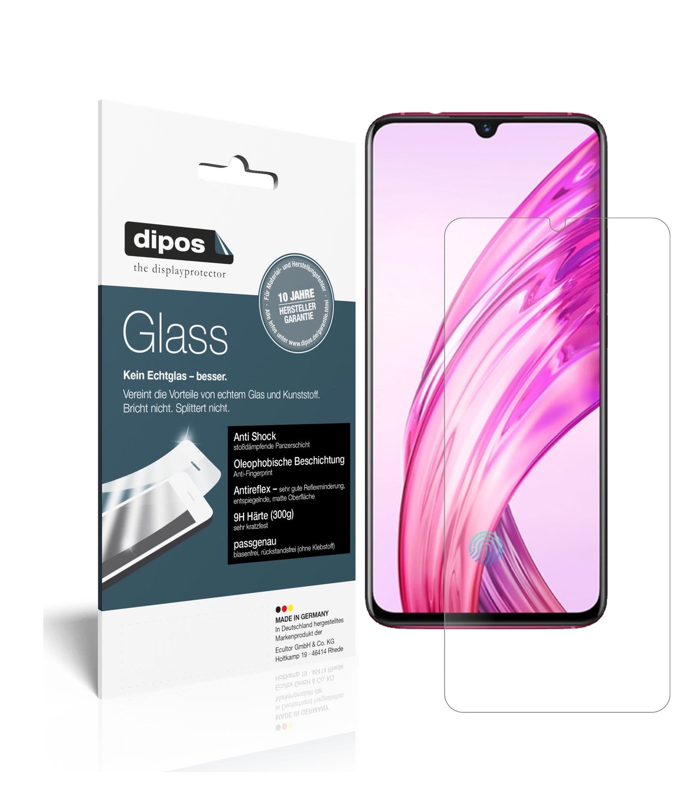 Matte Displayschutzfolie von dipos passend für Vivo X23 Symphony, 9H kratzfest und blasenfrei montiert