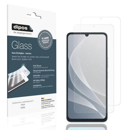 Matte Displayschutzfolie von dipos passend für Vivo Y05e, 9H kratzfest und blasenfrei montiert