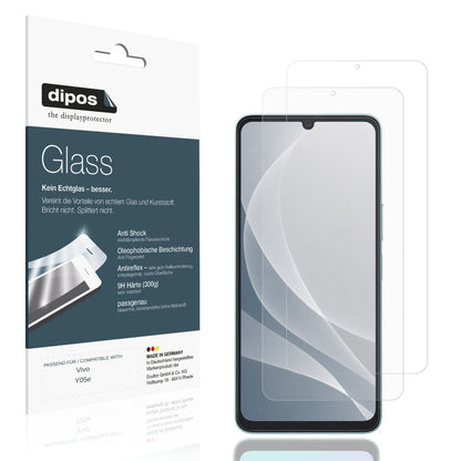 Matte Displayschutzfolie von dipos passend für Vivo Y05e, 9H kratzfest und blasenfrei montiert
