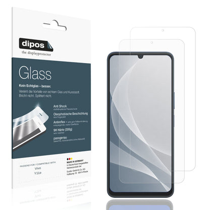 Matte Displayschutzfolie von dipos passend für Vivo Y11e, 9H kratzfest und blasenfrei montiert