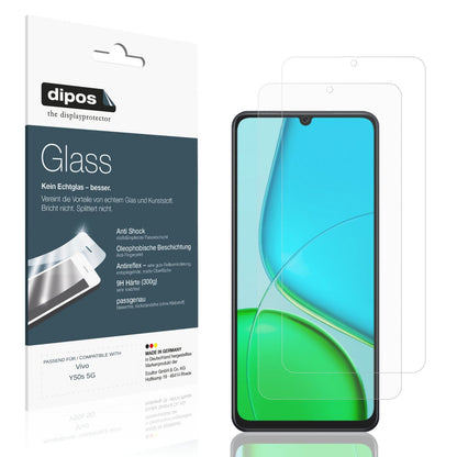 Matte Displayschutzfolie von dipos passend für Vivo Y50s 5G, 9H kratzfest und blasenfrei montiert