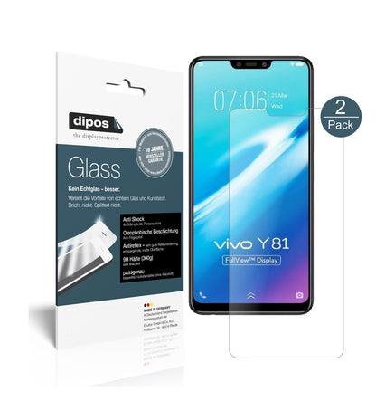 Matte Displayschutzfolie von dipos passend für Vivo Y81, 9H kratzfest und blasenfrei montiert