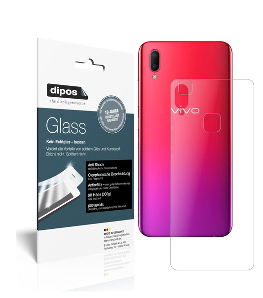 Matte Displayschutzfolie von dipos passend für Vivo U1 Rückseite, 9H kratzfest und blasenfrei montiert