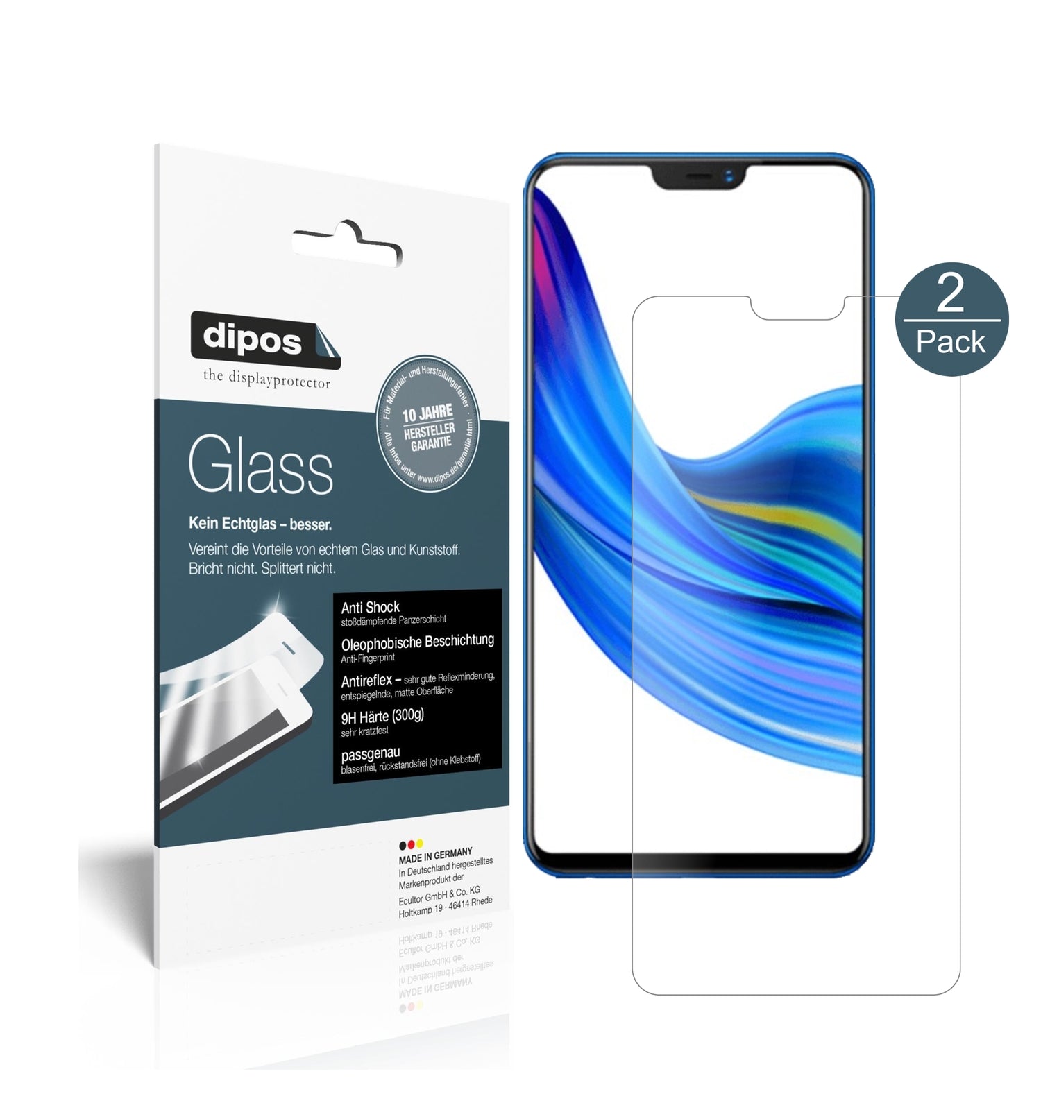 Matte Displayschutzfolie von dipos passend für VIVO Z1, 9H kratzfest und blasenfrei montiert