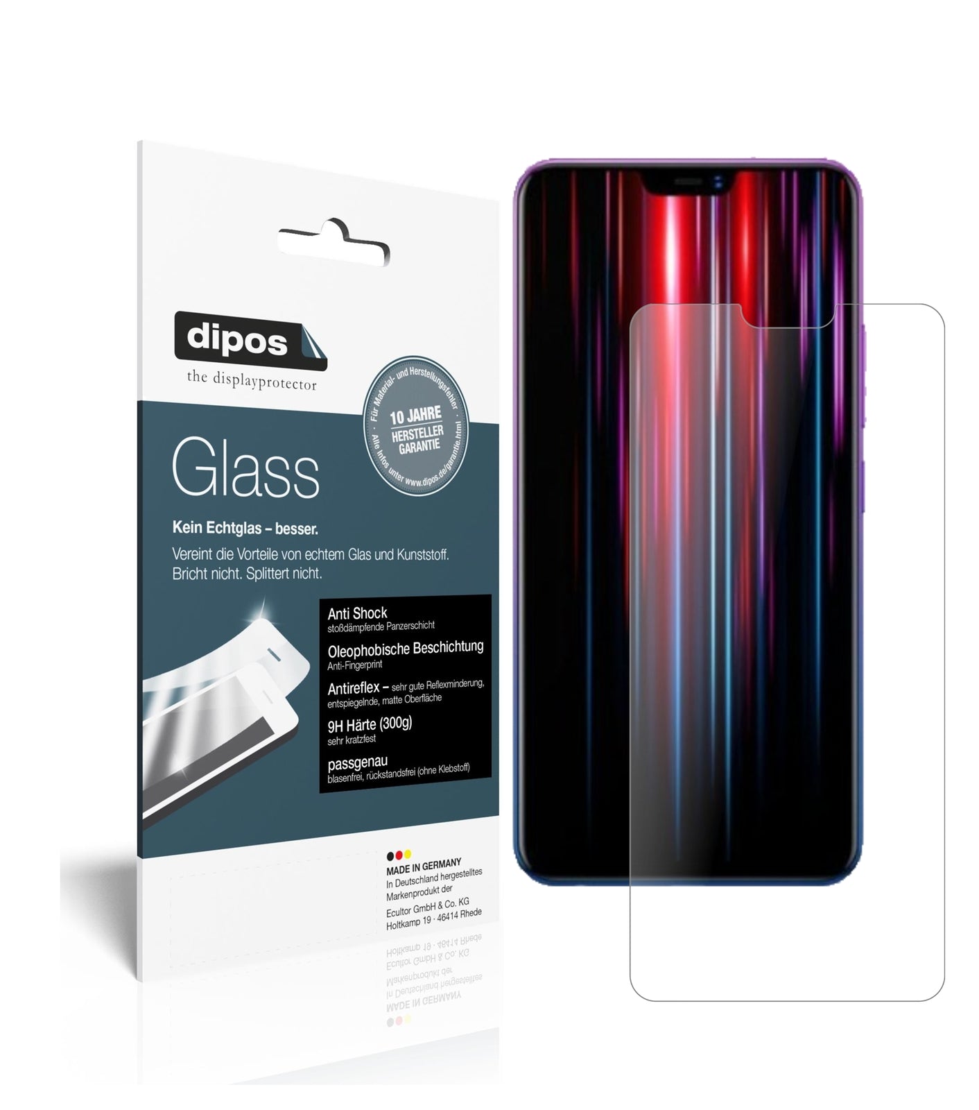Matte Displayschutzfolie von dipos passend für Vivo Z1 Lite, 9H kratzfest und blasenfrei montiert