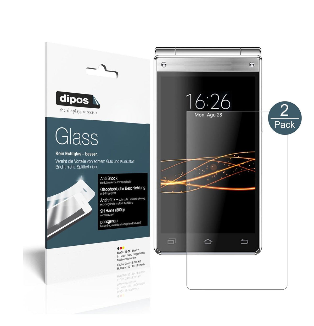 Matte Displayschutzfolie von dipos passend für VKWORLD T2 Plus, 9H kratzfest und blasenfrei montiert