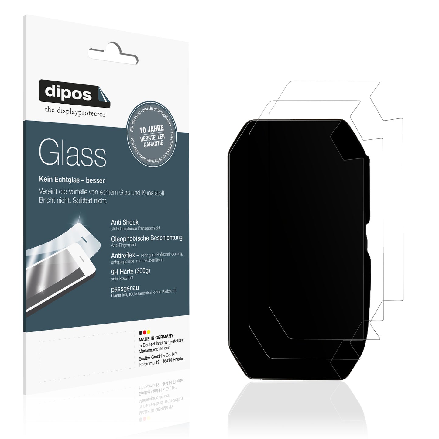 Matte Displayschutzfolie von dipos passend für Voge R125, 9H kratzfest und blasenfrei montiert