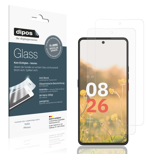 Matte Displayschutzfolie von dipos passend für Volla Plinius, 9H kratzfest und blasenfrei montiert