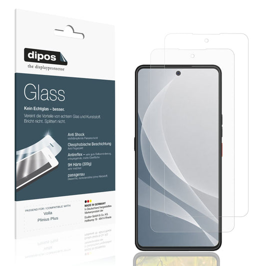 Matte Displayschutzfolie von dipos passend für Volla Plinius Plus, 9H kratzfest und blasenfrei montiert