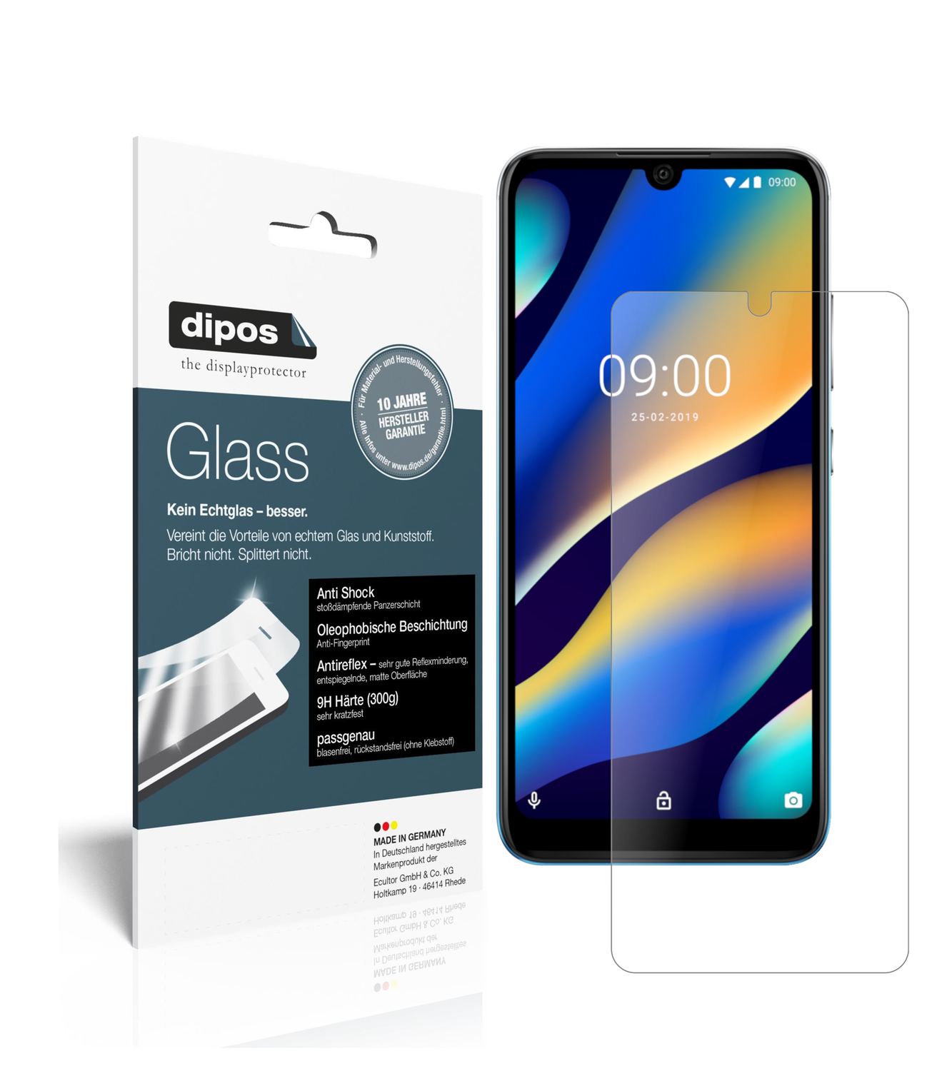 Matte Displayschutzfolie von dipos passend für Wiko View 3 Lite, 9H kratzfest und blasenfrei montiert
