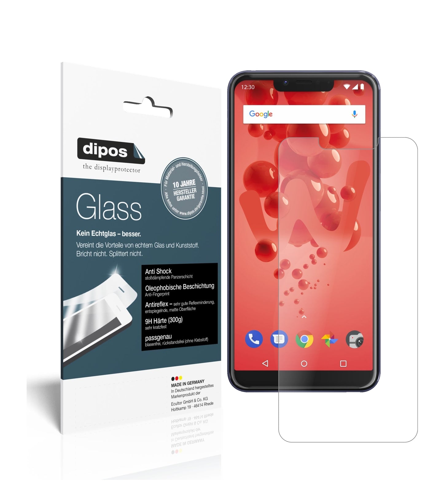 Matte Displayschutzfolie von dipos passend für Wiko View2 Plus, 9H kratzfest und blasenfrei montiert