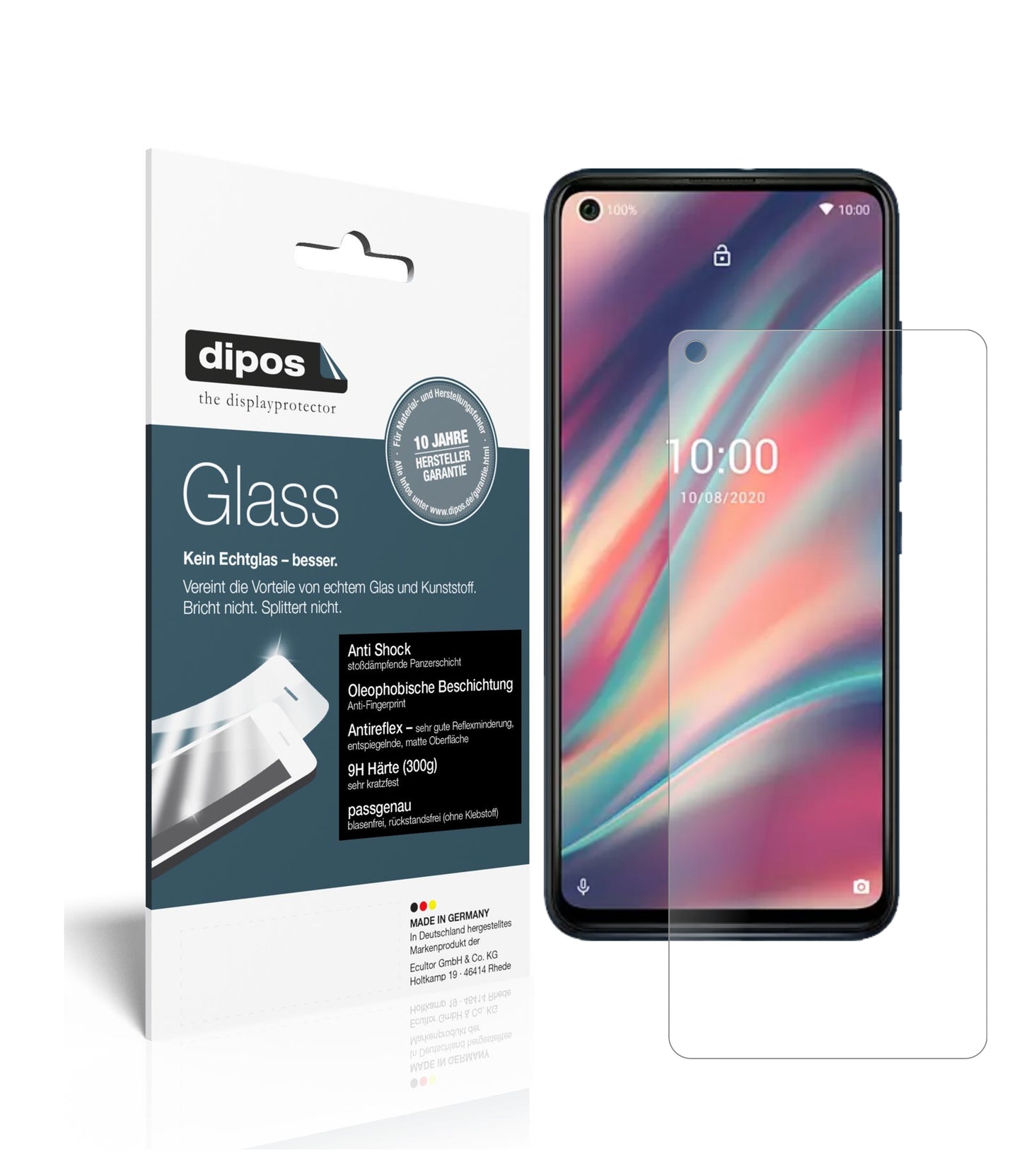 Matte Displayschutzfolie von dipos passend für Wiko View5, 9H kratzfest und blasenfrei montiert