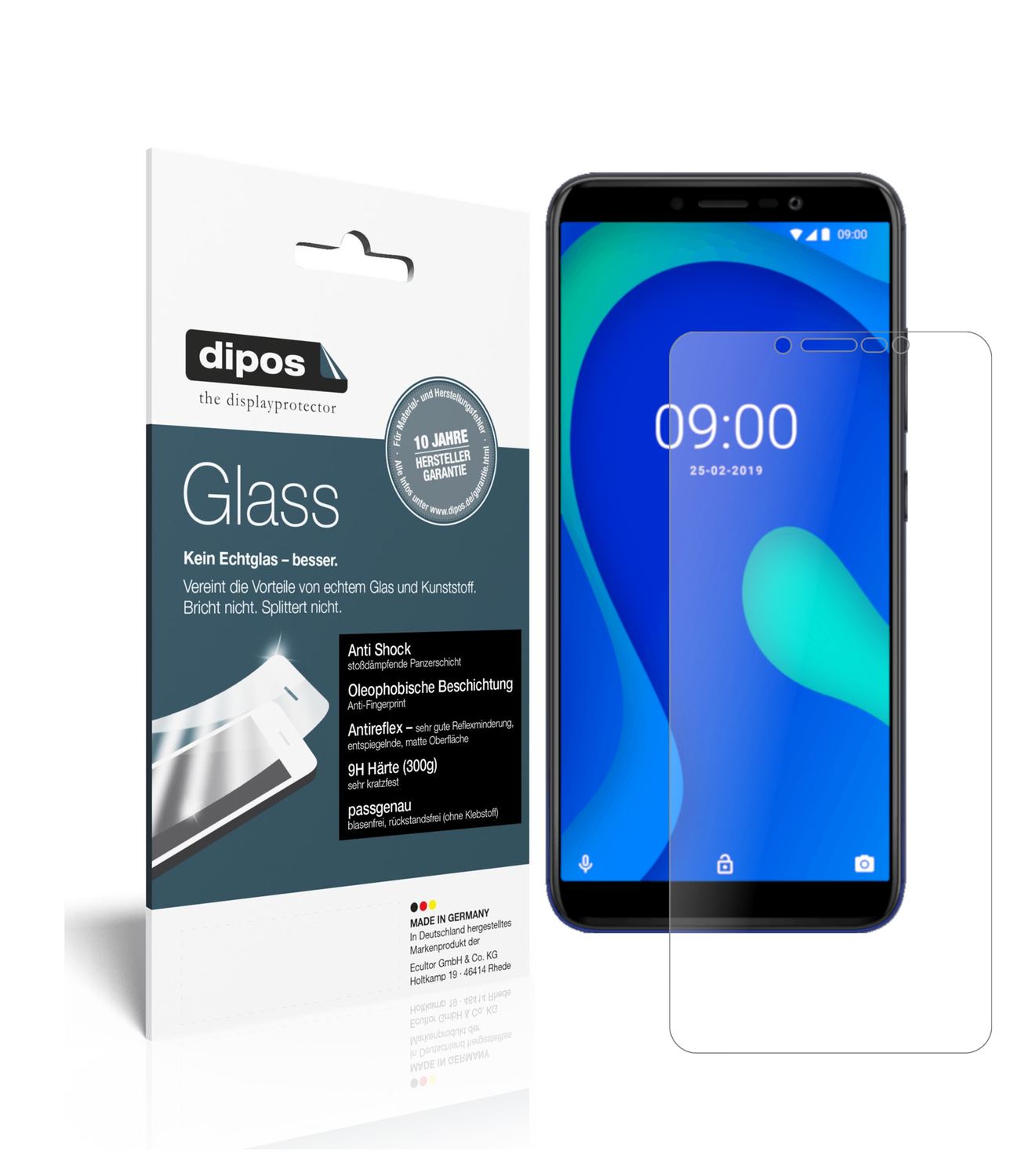 Matte Displayschutzfolie von dipos passend für Wiko Y80, 9H kratzfest und blasenfrei montiert
