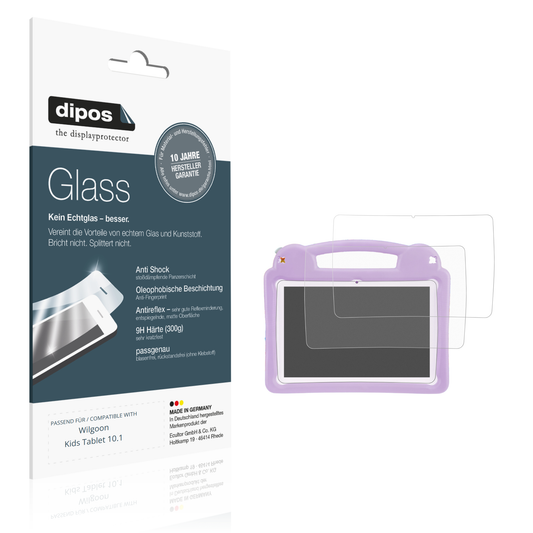 Matte Displayschutzfolie von dipos passend für Wilgoon Kids Tablet 10.1, 9H kratzfest und blasenfrei montiert