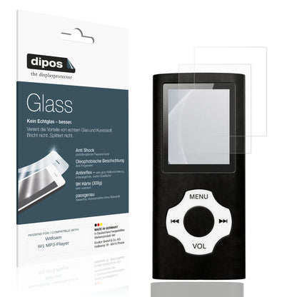 Matte Displayschutzfolie von dipos passend für Witfoam W1 MP3-Player, 9H kratzfest und blasenfrei montiert