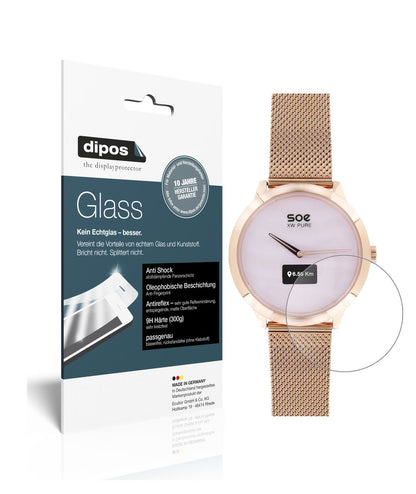 Matte Displayschutzfolie von dipos passend für X-WATCH SOE XW Pure, 9H kratzfest und blasenfrei montiert