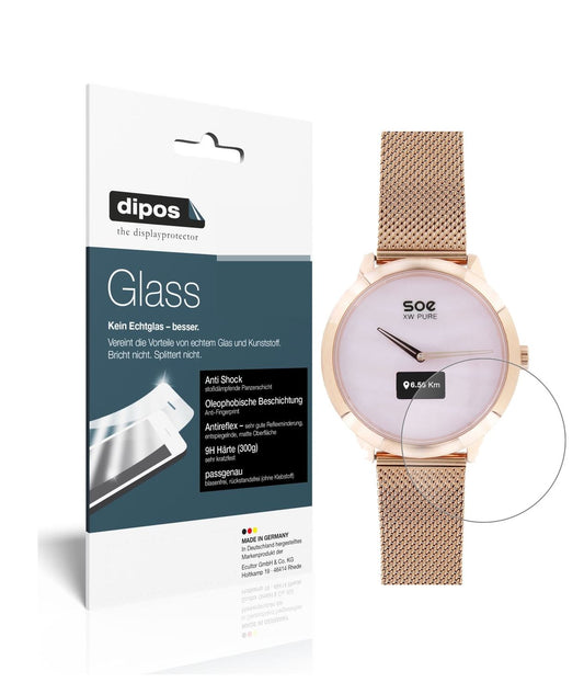 Matte Displayschutzfolie von dipos passend für X-WATCH SOE XW Pure, 9H kratzfest und blasenfrei montiert
