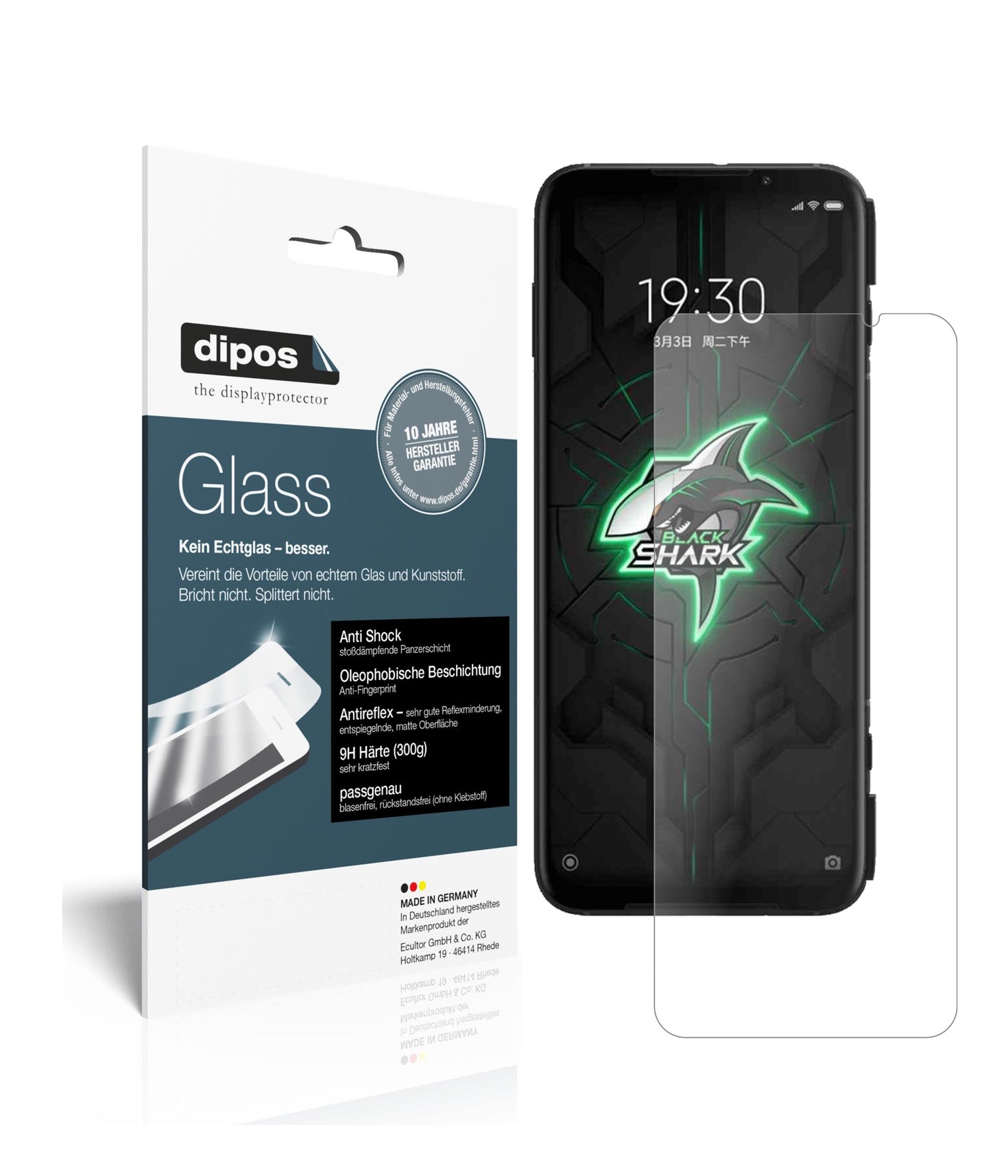 Matte Displayschutzfolie von dipos passend für Xiaomi Black Shark 3 5G, 9H kratzfest und blasenfrei montiert