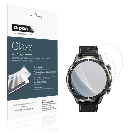 Matte Displayschutzfolie von dipos passend für Xiaomi Black Shark Watch X, 9H kratzfest und blasenfrei montiert