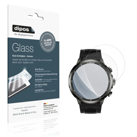 Matte Displayschutzfolie von dipos passend für Xiaomi Black Shark Watch X Pro, 9H kratzfest und blasenfrei montiert