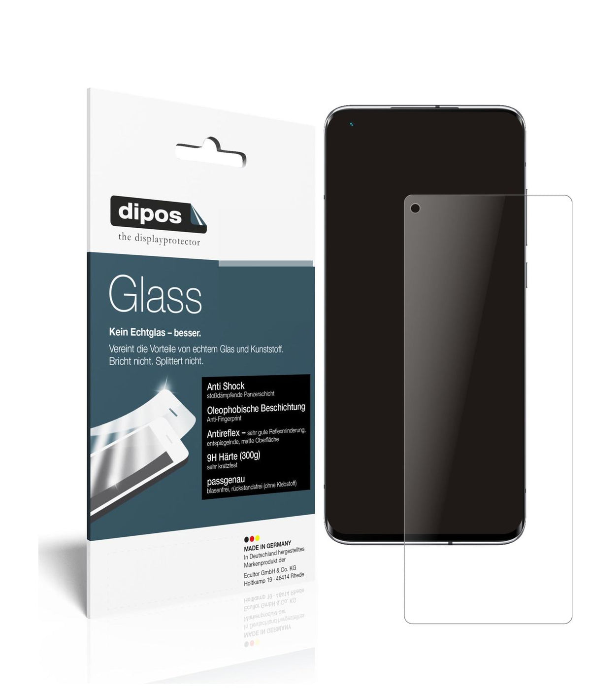 Matte Displayschutzfolie von dipos passend für Xiaomi Mi 10 Ultra, 9H kratzfest und blasenfrei montiert
