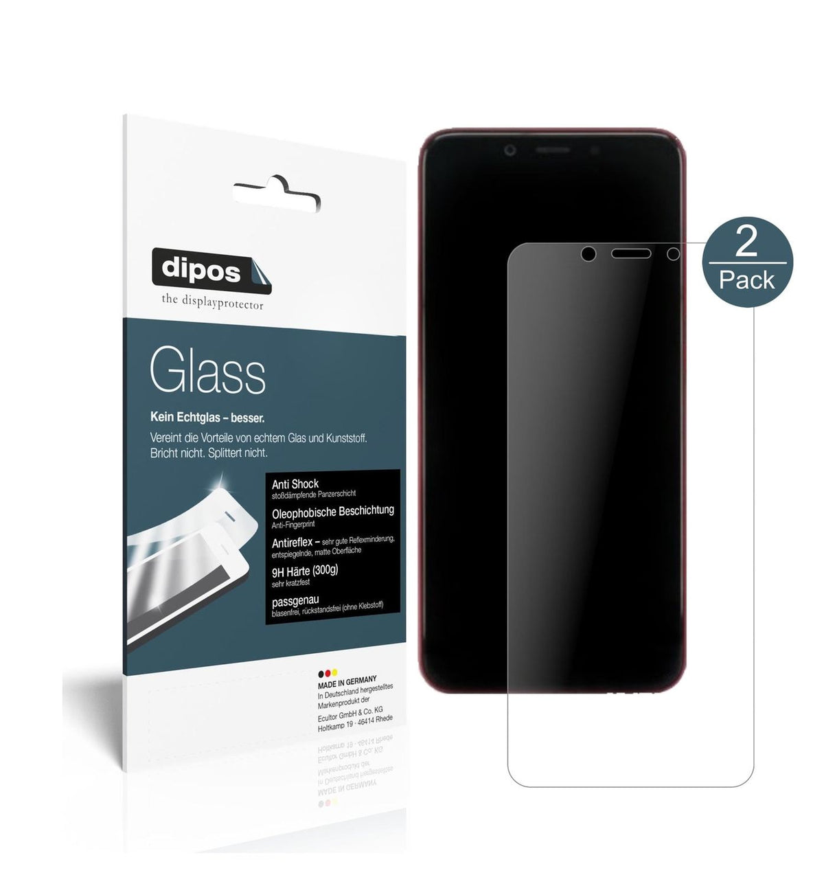 Matte Displayschutzfolie von dipos passend für Xiaomi Mi 6X, 9H kratzfest und blasenfrei montiert