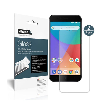 Matte Displayschutzfolie von dipos passend für Xiaomi Mi A1, 9H kratzfest und blasenfrei montiert