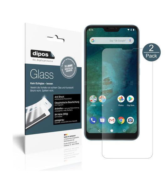 Matte Displayschutzfolie von dipos passend für Xiaomi Mi A2 Lite, 9H kratzfest und blasenfrei montiert