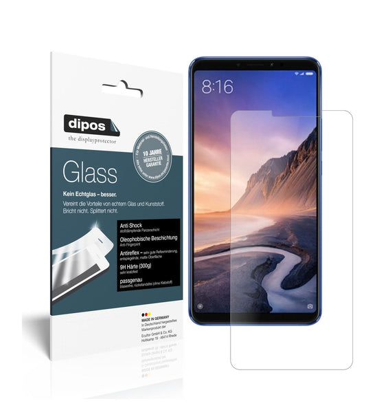 Matte Displayschutzfolie von dipos passend für Xiaomi Mi Max 3, 9H kratzfest und blasenfrei montiert