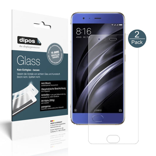 Matte Displayschutzfolie von dipos passend für Xiaomi Mi6, 9H kratzfest und blasenfrei montiert
