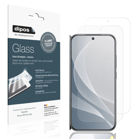 Matte Displayschutzfolie von dipos passend für Xiaomi Poco F8 Pro 5G, 9H kratzfest und blasenfrei montiert