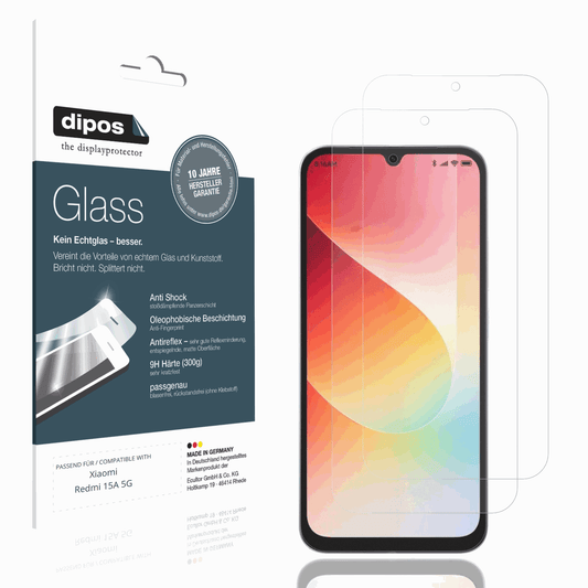 Matte Displayschutzfolie von dipos passend für Xiaomi Redmi 15A 5G, 9H kratzfest und blasenfrei montiert
