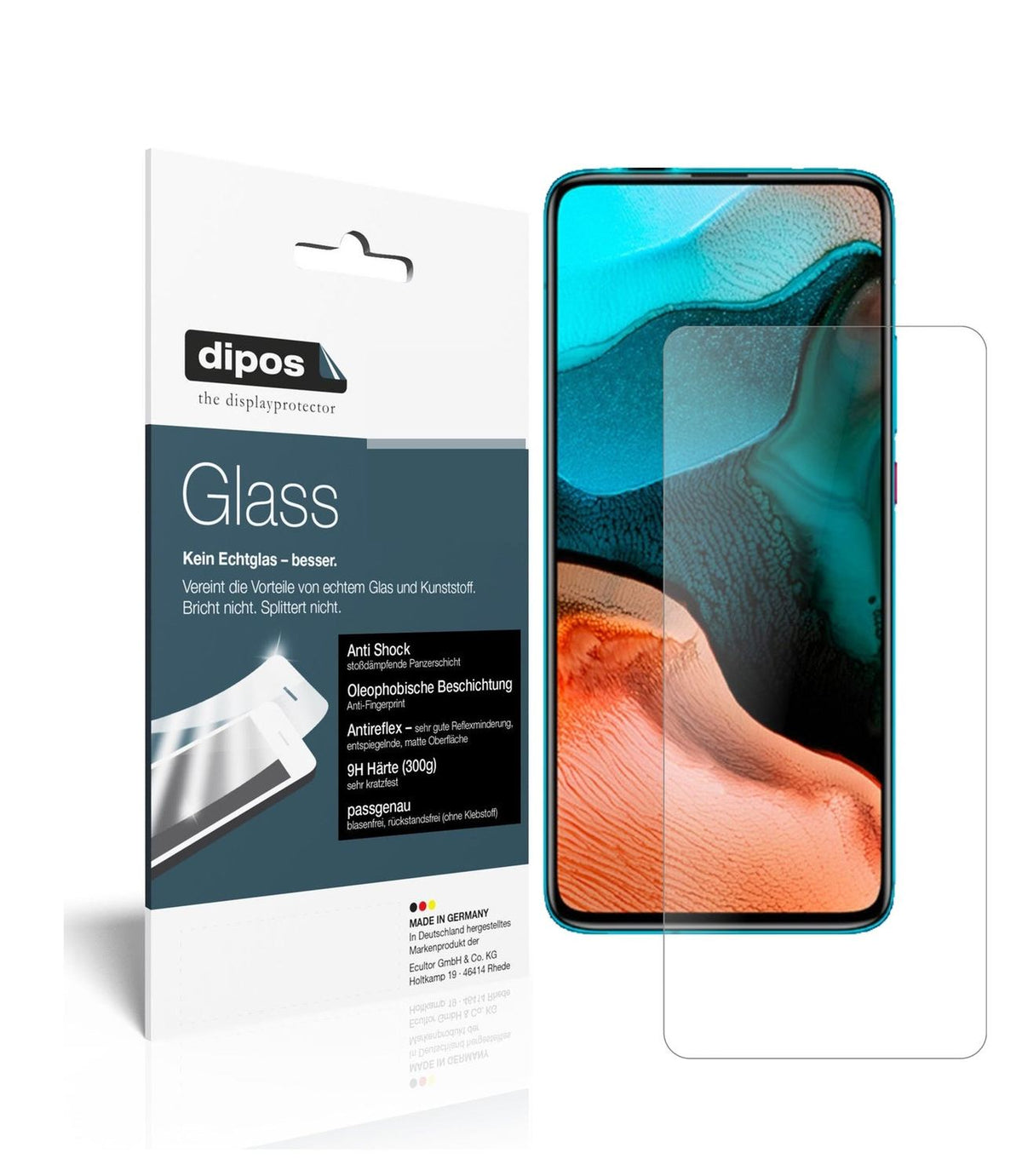 Matte Displayschutzfolie von dipos passend für Xiaomi Redmi K30 Pro, 9H kratzfest und blasenfrei montiert