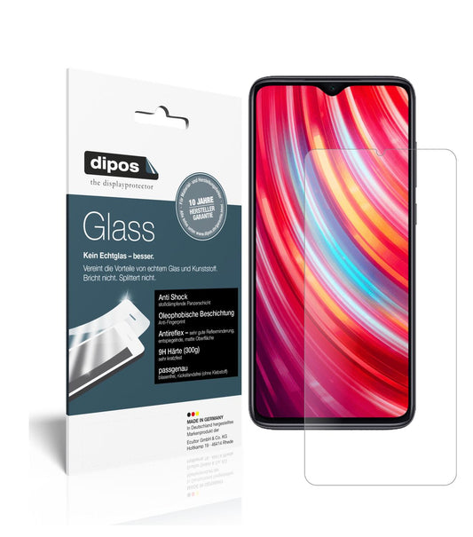 Matte Displayschutzfolie von dipos passend für Xiaomi Redmi Note 8 Pro, 9H kratzfest und blasenfrei montiert